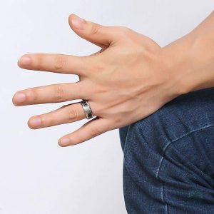 Bague Arbre de Vie, design moderne en acier durable