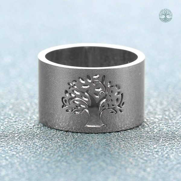 Bague en argent, motif Arbre de Vie, style moderne et intemporel