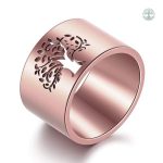 Bague Arbre de Vie en or rose et acier