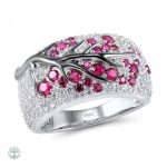 Bague Arbre de Vie en zirconium rose