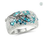 Bague Arbre de Vie en zirconium et turquoise