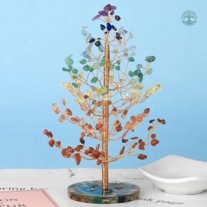 Décoration en pierres naturelles représentant les 7 chakras