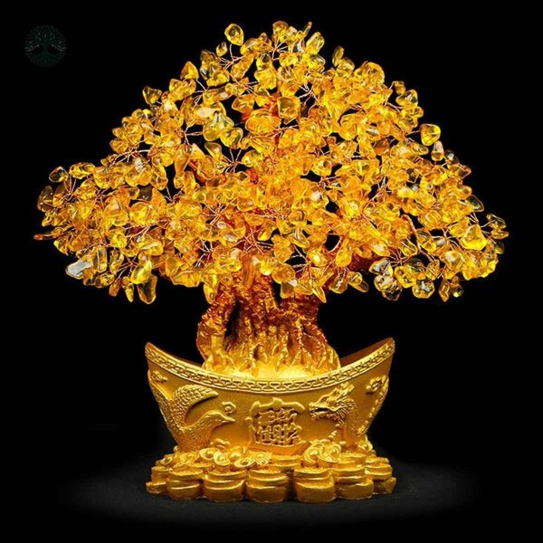 Citrine Arbre de Vie, symbole d'abondance et de prospérité
