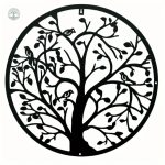 Décoration Murale Arbre de Vie en Métal Noir 30cm