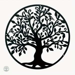 Décoration Murale Arbre de Vie en Métal avec Oiseaux 30cm