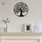 Arbre de Vie en Métal avec Oiseaux pour Décoration Murale