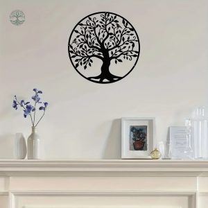 Arbre de Vie en Métal avec Oiseaux pour Décoration Murale