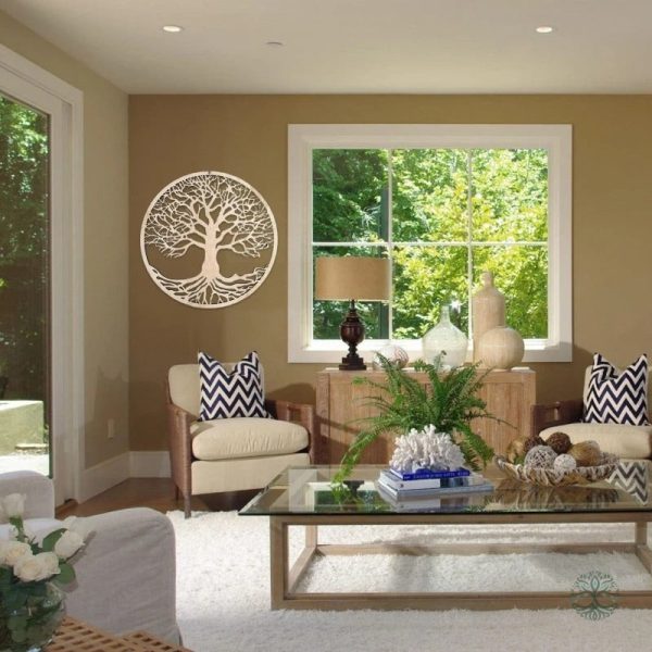 Art mural arbre de vie, design moderne et chaleureux