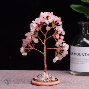Arbre de Vie en Quartz Rose à Poser