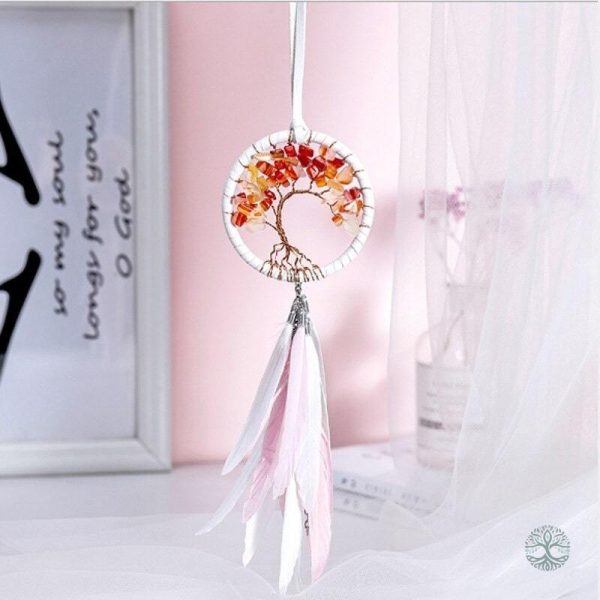 Attrape-Rêve Arbre de Vie avec Agate Rouge