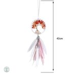 Agate rouge en embellissement sur attrape-rêve unique