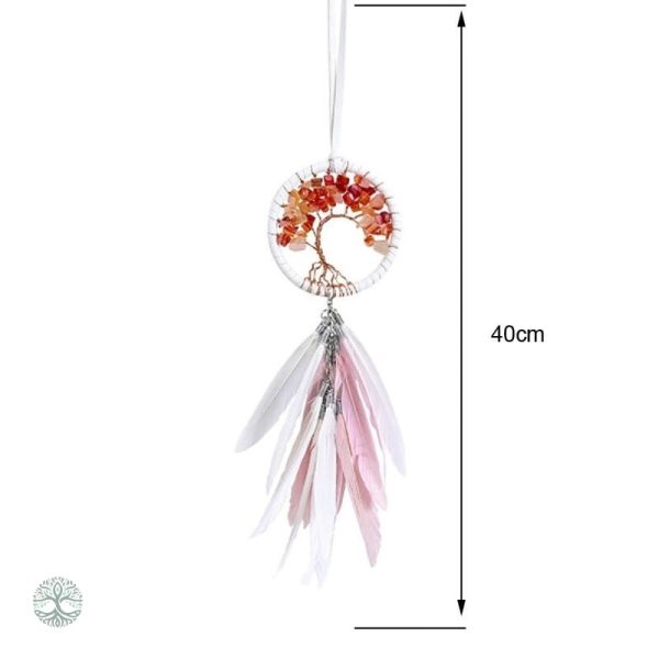 Agate rouge en embellissement sur attrape-rêve unique