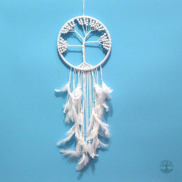 Attrape-Rêve Arbre de Vie Bohème Blanc