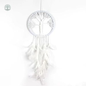 Attrape-Rêve blanc au motif Arbre de Vie