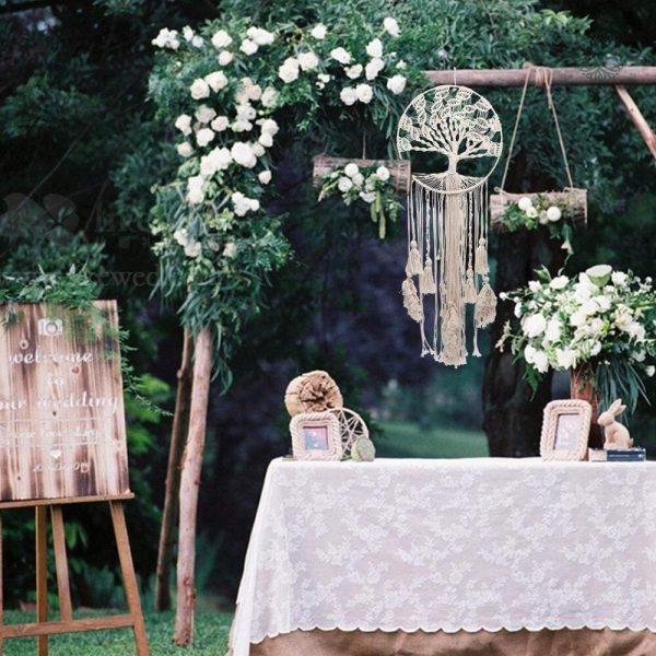 Attrape-Rêve arbre de vie, pièce décorative en macramé