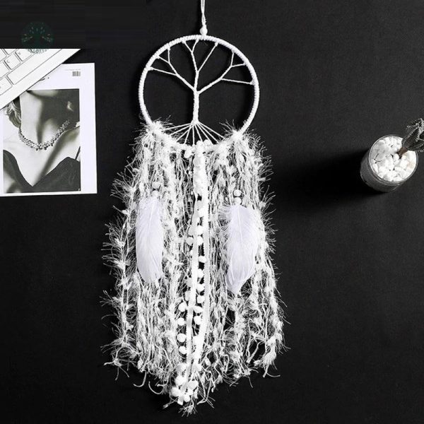 Décoration murale : Attrape-Rêve Arbre de Vie en blanc