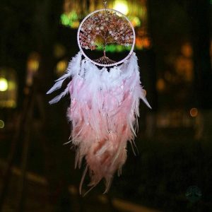 Attrape-Rêve design Arbre de Vie avec teintes roses