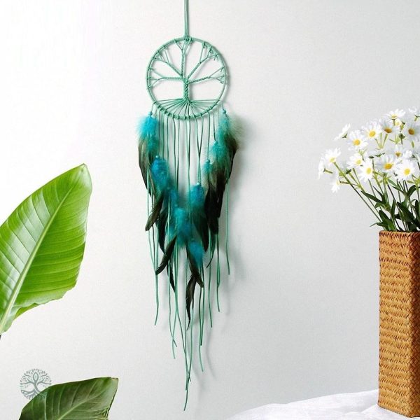Attrape-Rêve Arbre de Vie Indien Vert design bohème