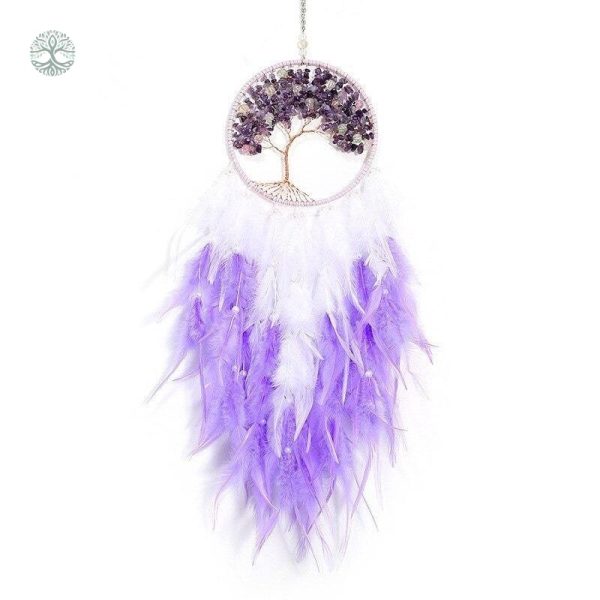 Attrape-Rêve Violet Arbre de Vie, design symbolique