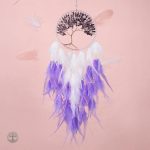 Attrape-Rêve Arbre de Vie, couleur violette, art mural unique