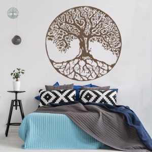 Autocollant mural représentant un arbre de vie coloré