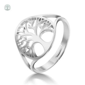 Bague Arbre de Vie en acier inoxydable
