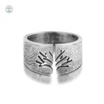 Bague Arbre de Vie en acier au style vintage