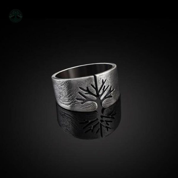 Bague en acier inoxydable avec design Arbre de Vie