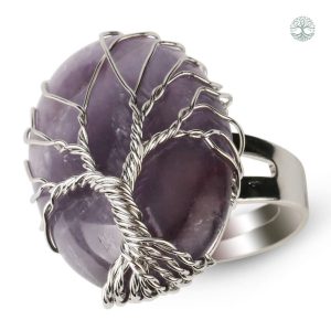 Bague Arbre de Vie en Améthyste élégante et symbolique