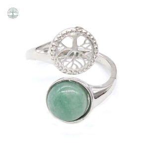 Bague Arbre de Vie en Aventurine Verte
