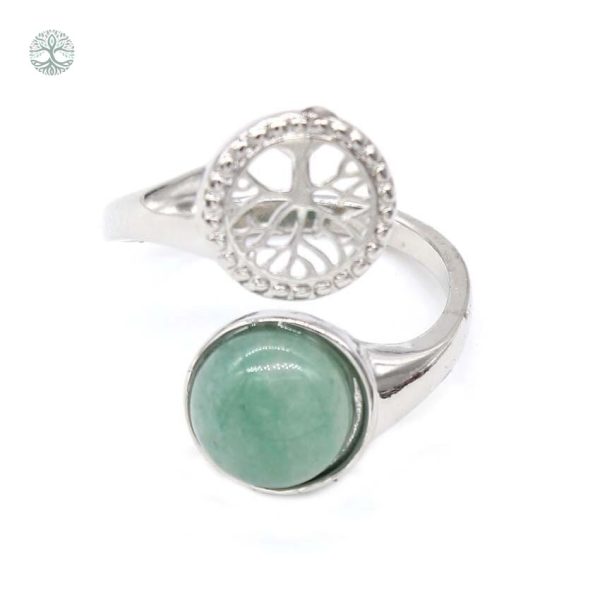 Bague Arbre de Vie en Aventurine Verte