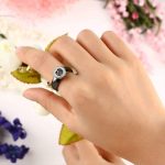 Bague céramique noire inspirée de l'Arbre de Vie