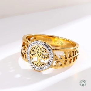 Bague en or avec motif Arbre de Vie élégant
