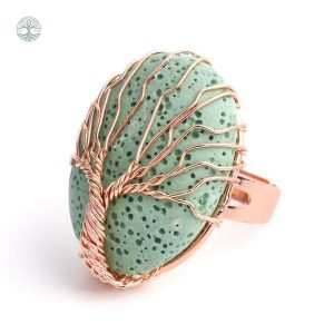 Bague Arbre de Vie en cuivre vert, design élégant et symbolique