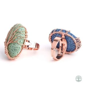 Bague en cuivre vert, motif Arbre de Vie, artisanat unique
