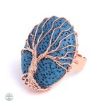 Bague Arbre de Vie en cuivre et bleu