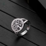 Bague Arbre de Vie fait main avec gemme