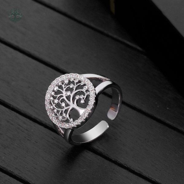 Bague Arbre de Vie fait main avec gemme