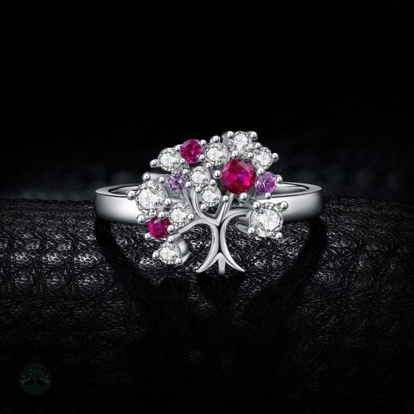 Bague en argent 925 ornée d'un diamant rose