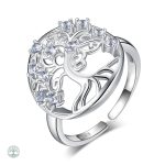 Bague Arbre de Vie en argent Sterling 925 avec diamants