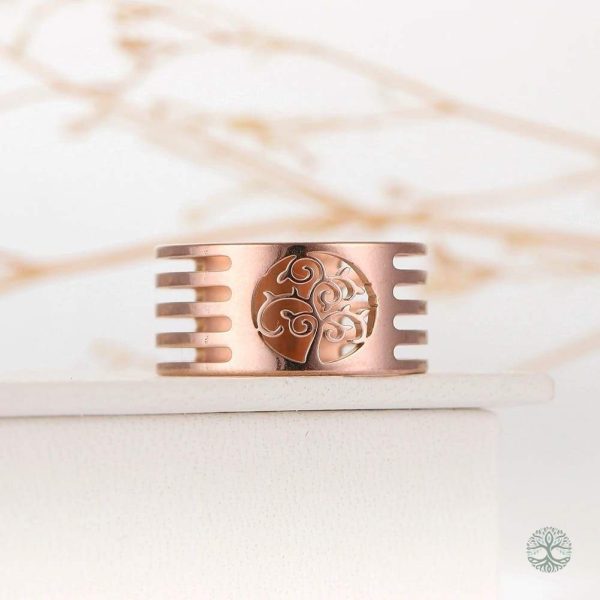 Accessoire symbolique Arbre de Vie, or rose tendance