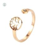 Bague Arbre de Vie en or rose, élégante et délicate