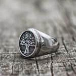 Bague symbolique avec motif d'arbre de vie pour homme