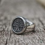 Bague en métal pour homme, design arbre de vie inspirant