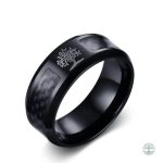 Bague Arbre de Vie Rétro en noir élégant