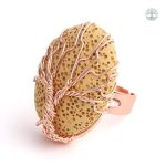 Bague Arbre de Vie en cuivre jaune, élégante et symbolique