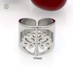 Bague en acier avec motif Arbre de Vie, style élégant et unique