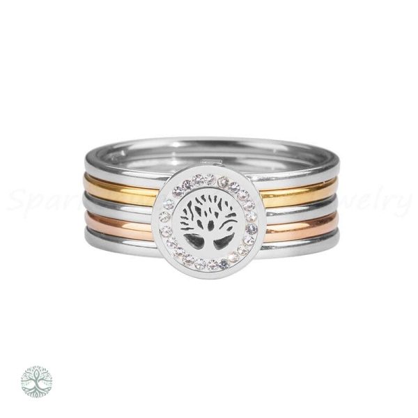 Bague en argent avec motif Arbre de Vie, style raffiné