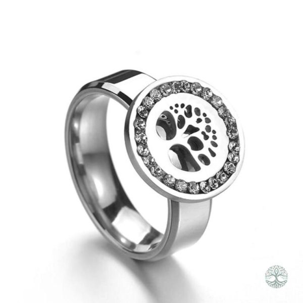 Bague Arbre de Vie en argent avec médaille décorative