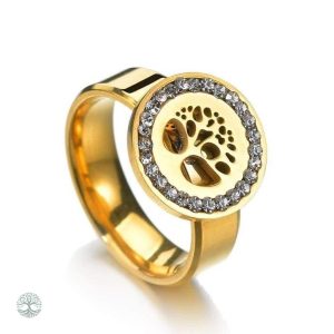 Bague Arbre de Vie en or avec médaillon élégant